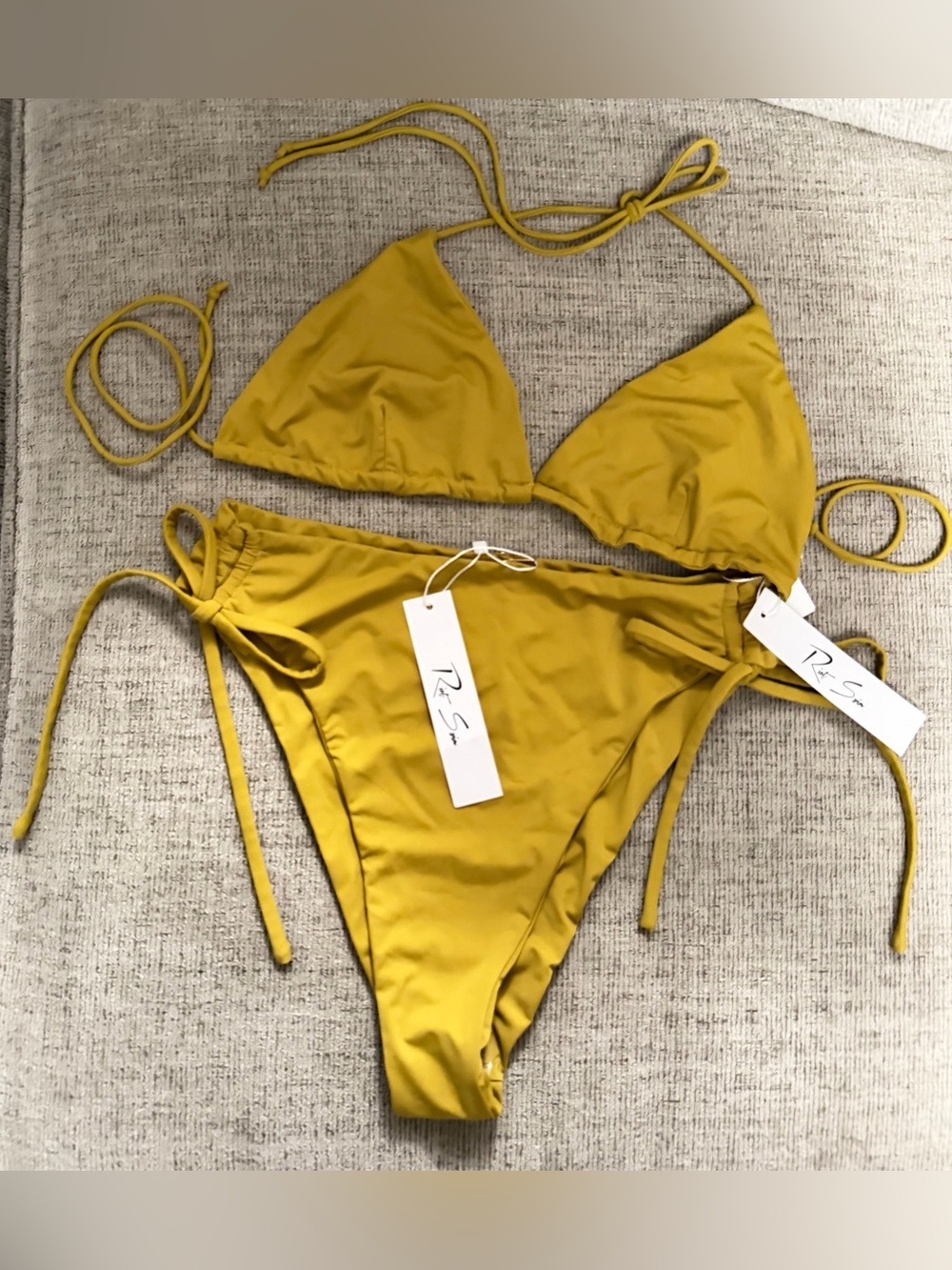Riot Swim Bikini Set NWT! Carter Bottom S, Bixi Top M Color Curry